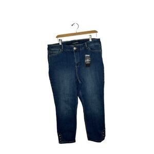 morgan & walker Womens Blue Denim Jeans Medium Wash Size 18 new cropped‎